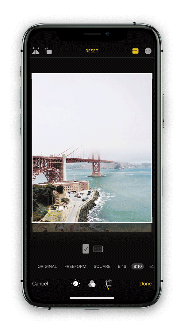 Video of how to crop photos on iphone