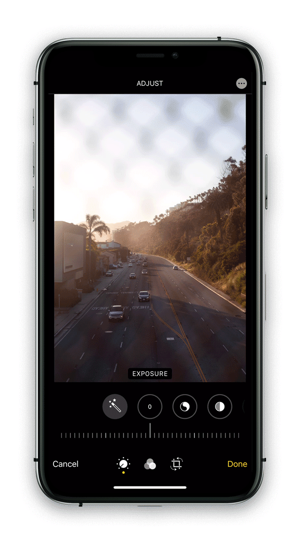 Video of how to adjust exposure on iphone