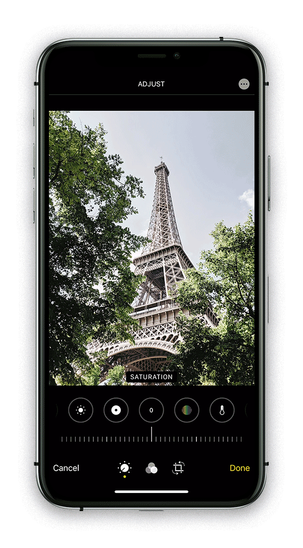 Video of how to change color saturation on iphone