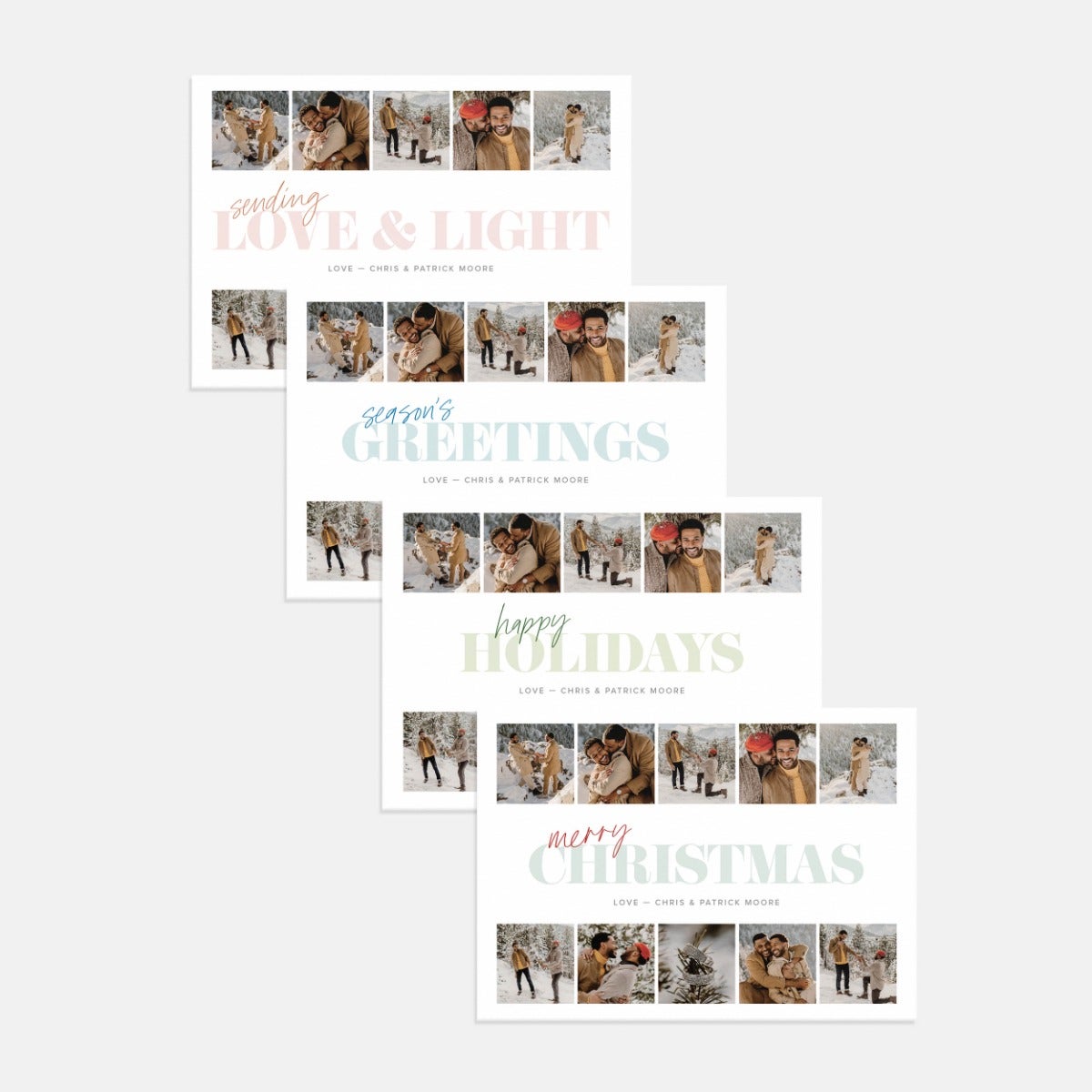 Pastel Greeting Multi-Image Holiday Card by Artifact Uprising | Cards