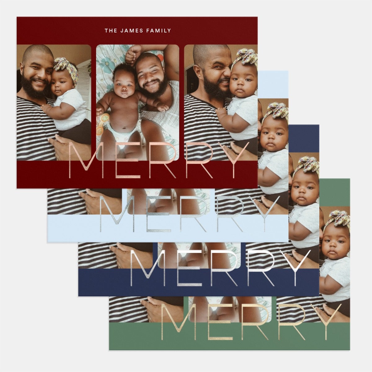 Trio Photo Strip Holiday Card by Artifact Uprising | Cards