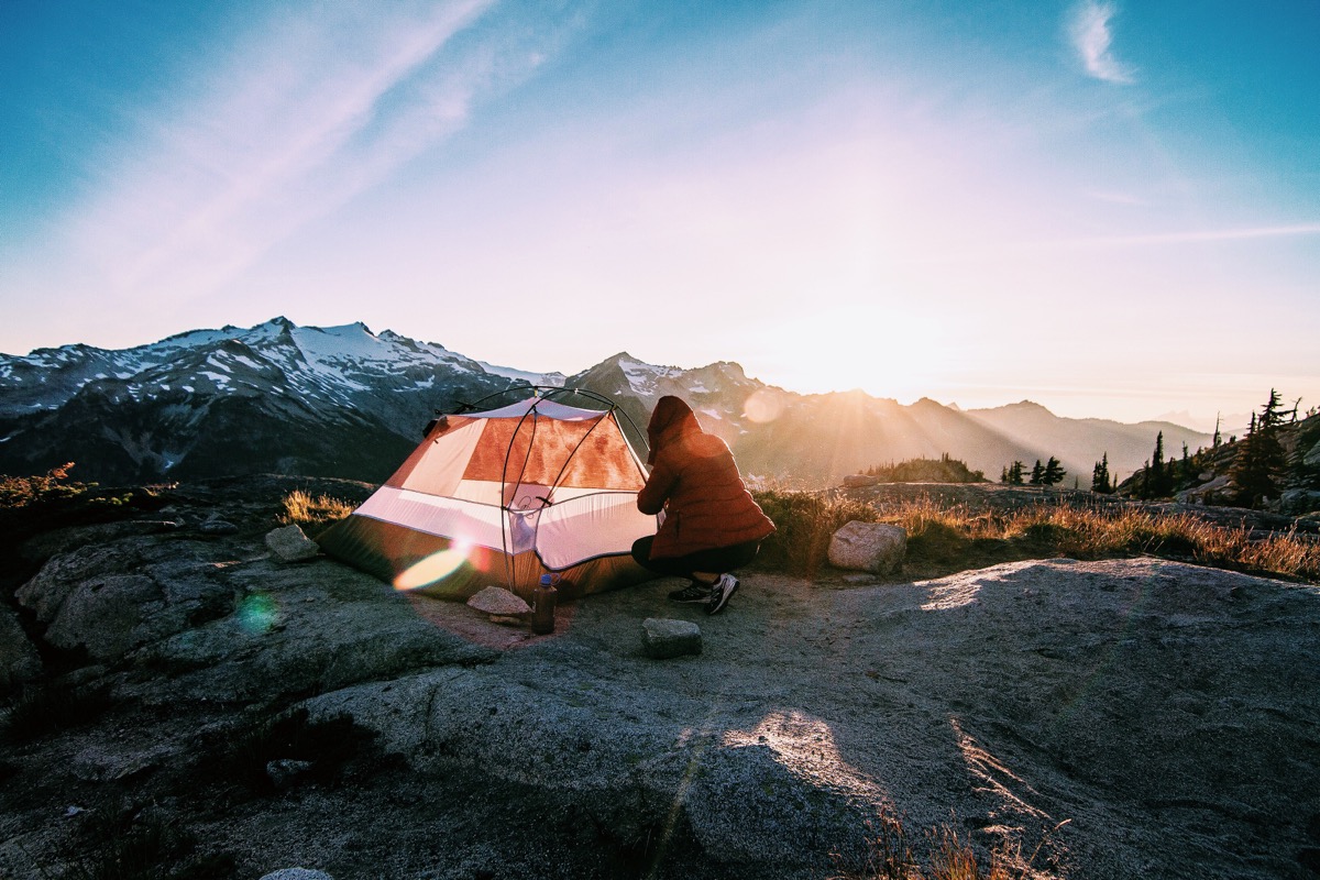 Bradley Castaneda photo with tent on top of mountain