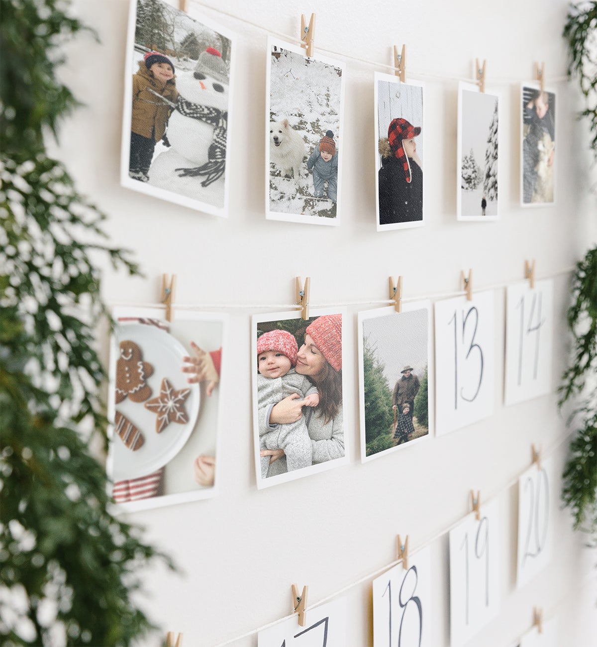 Advent calendar created using photo prints