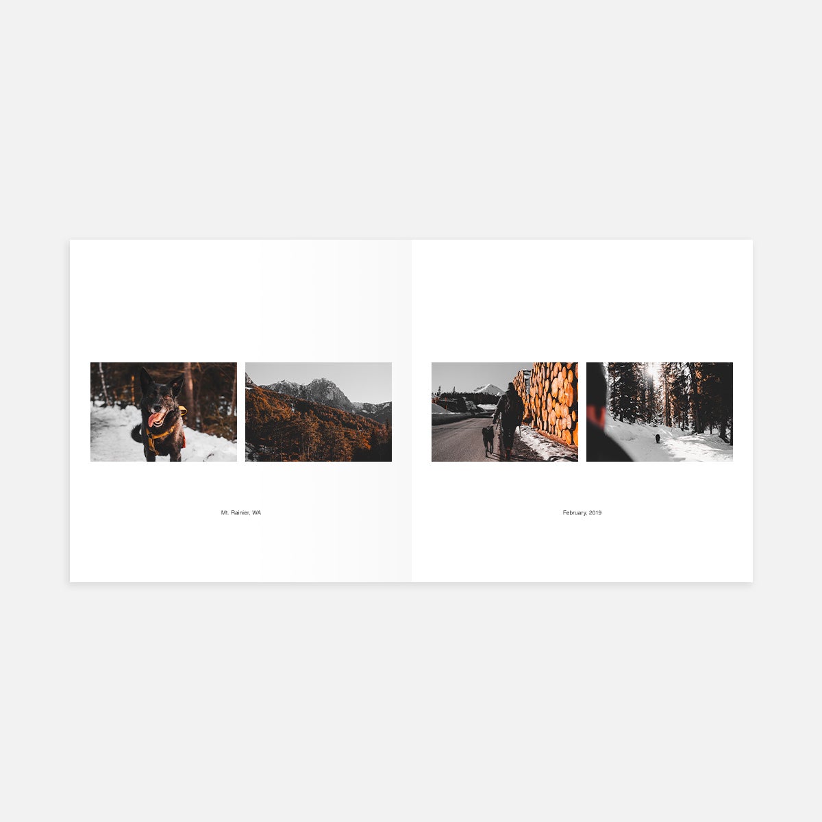 Duo Landscape with Caption layout in Color Series Photo Book