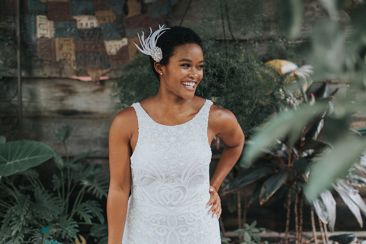 Portrait of bride before ceremony