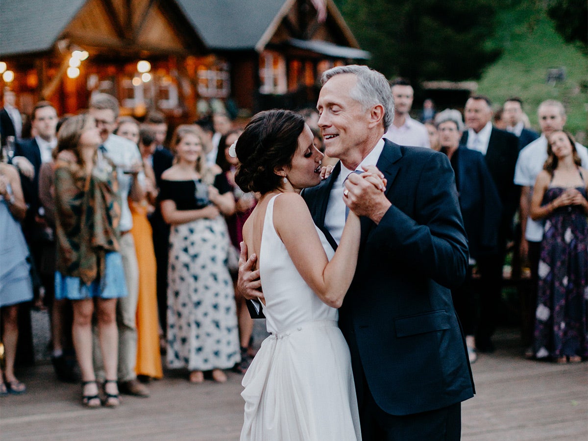 Father-daughter dance at wedding reception