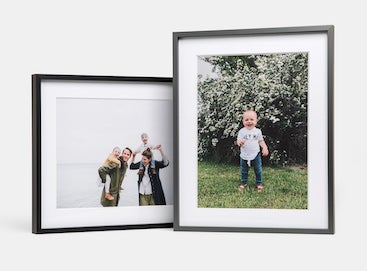 Framed photos of child