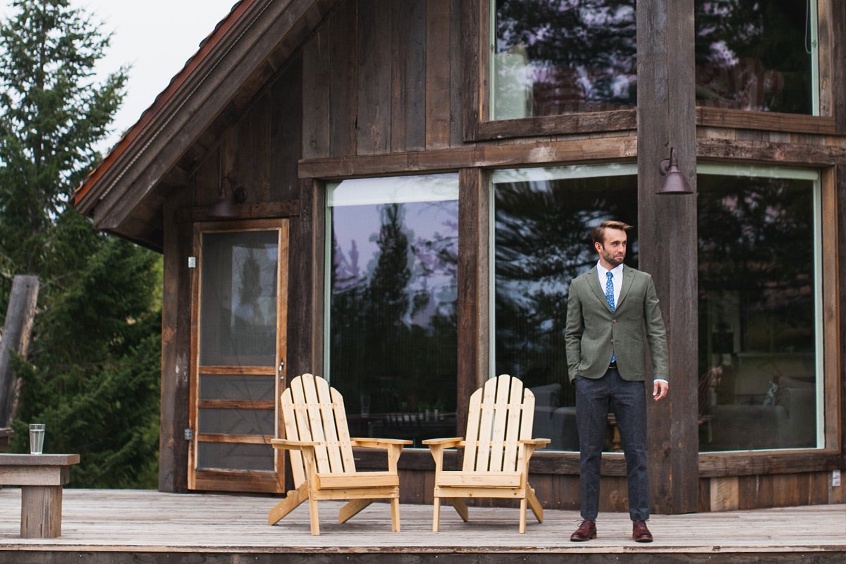 Portrait of groom before ceremony