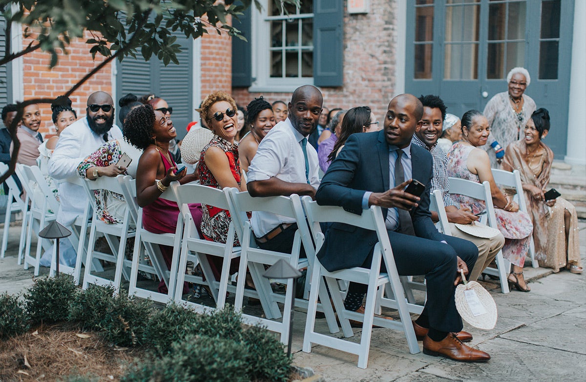 Guests waiting for wedding ceremony to begin