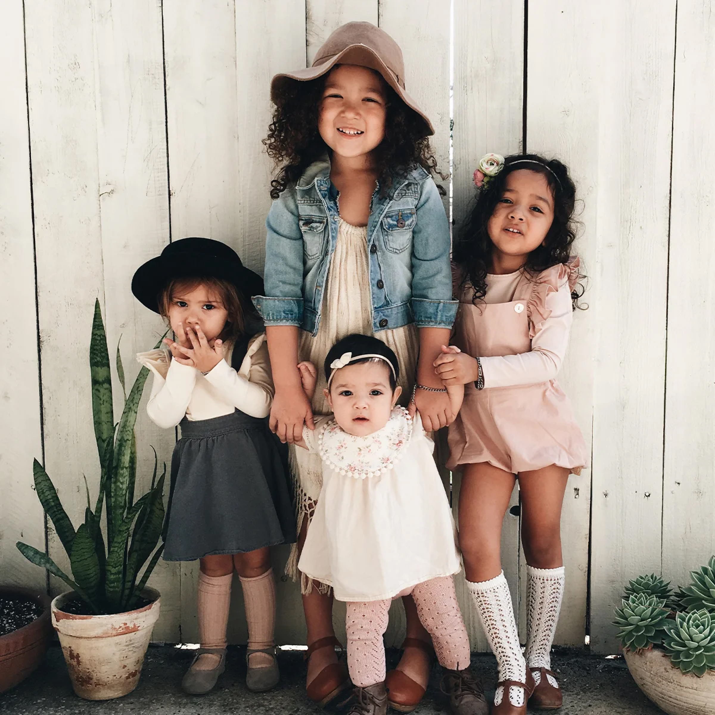 Siblings posing for a picture.