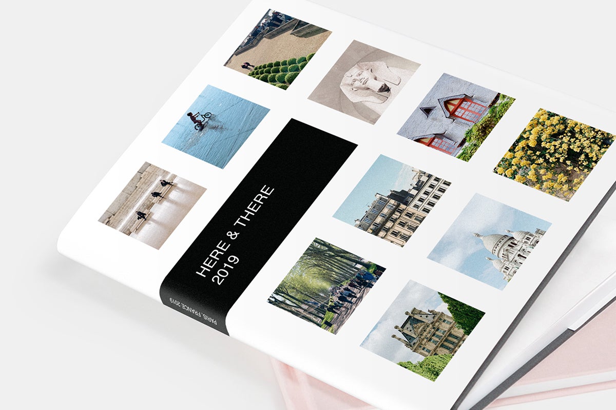 Hardcover Travel Photo Album titled Here and There 2019