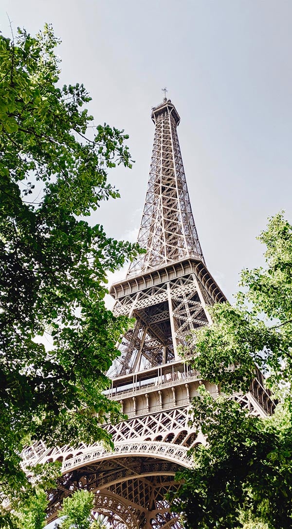 Edited photo of Eiffel Tower with saturation adjusted