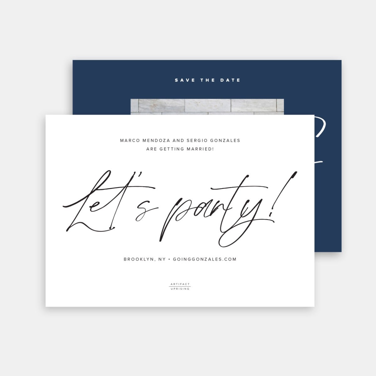  Scripted Initials Save the Date by Artifact Uprising | Cards