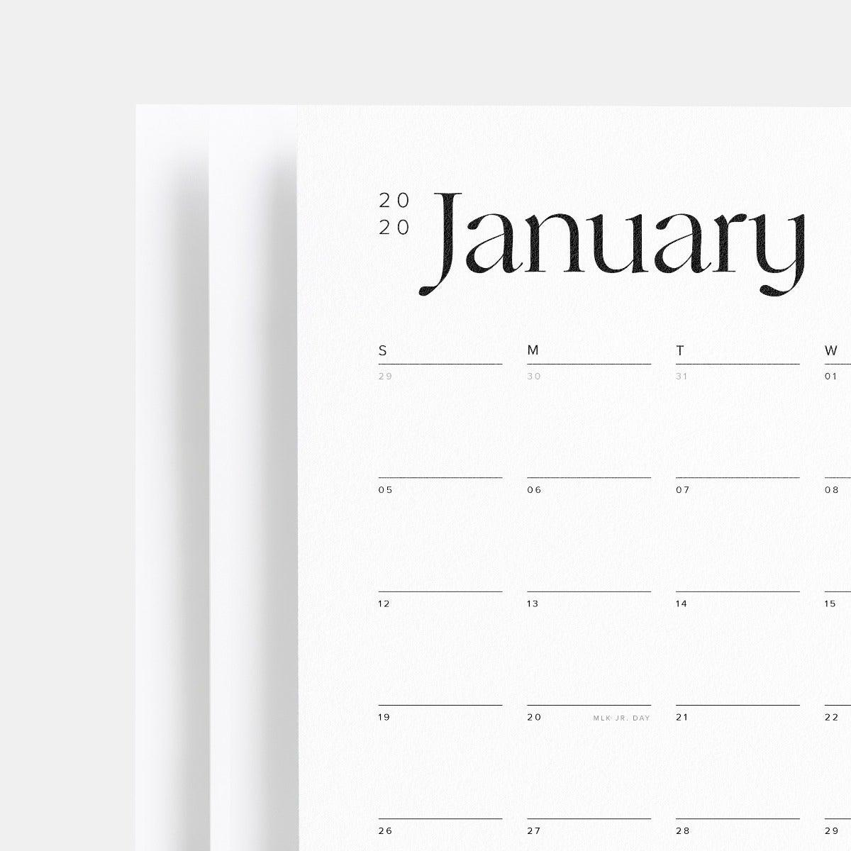 Modern Wall Calendar Refill Pack