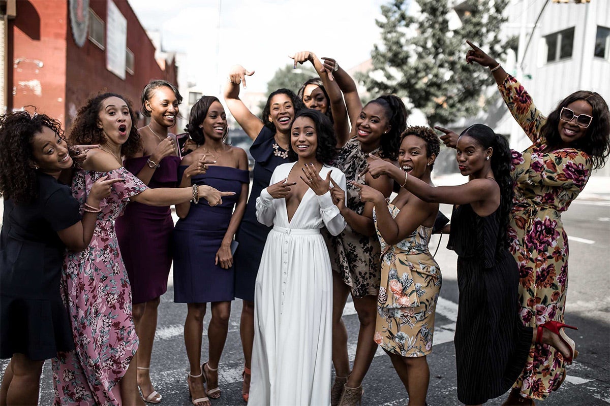 Portrait of bridal party